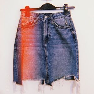 DENIM SKIRT HIGH WAISTED